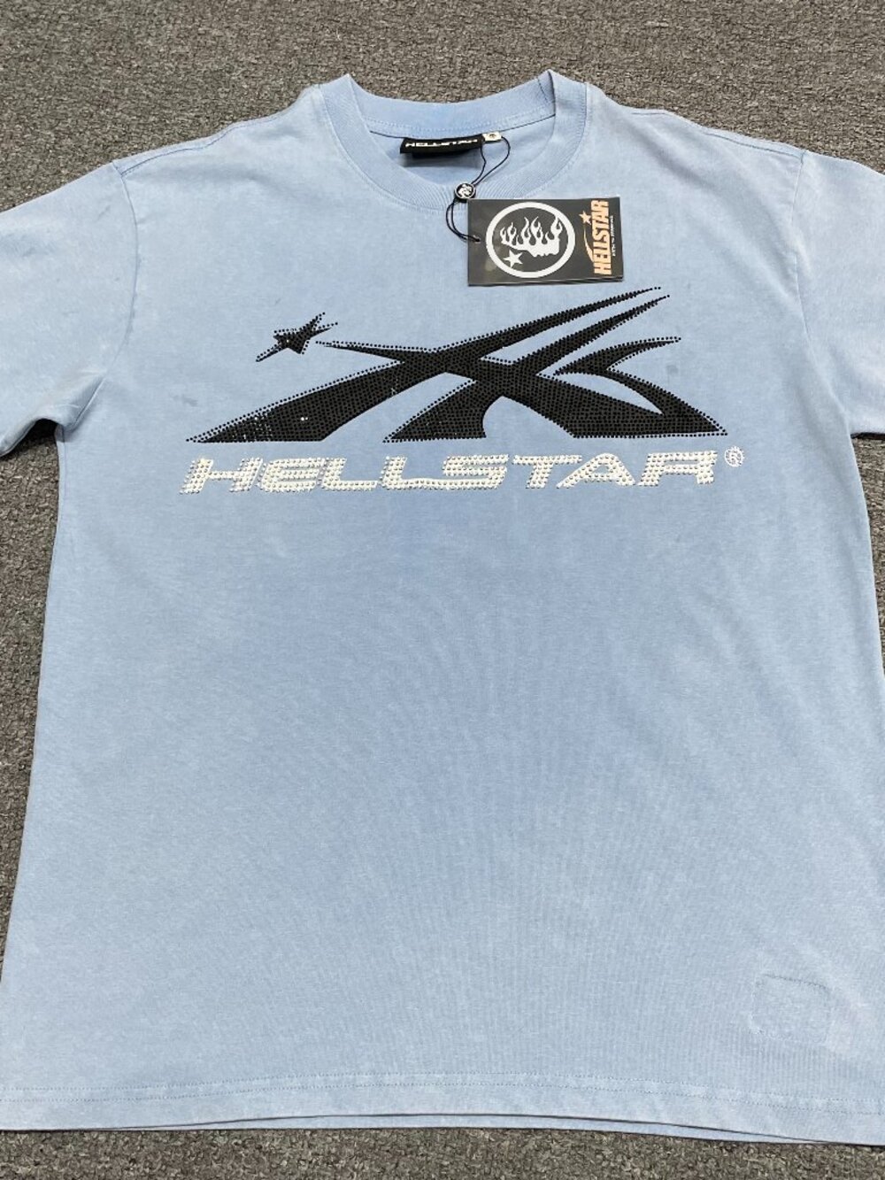 Blue Hellstar Rhinestone Tshirt S